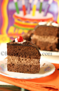 Eggless Chocolate Mousse Cake with chocolate Ganache